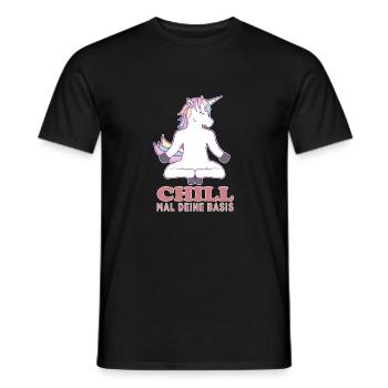 Chill votre base avec licorne - T-shirt homme - noir - Devant - AI Model Male 178 light (178cm)