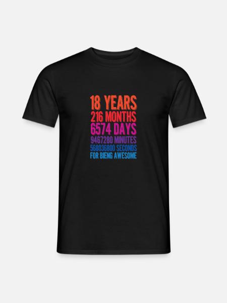 18 years old gift - Men's T-Shirt - black