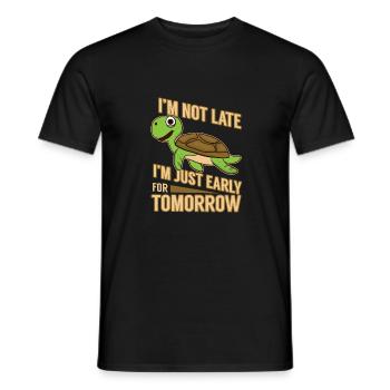 Ich bin nicht spät Schildkröte Witz - Männer T-Shirt - Schwarz - Vorne - AI Model Male 178 light (178cm)