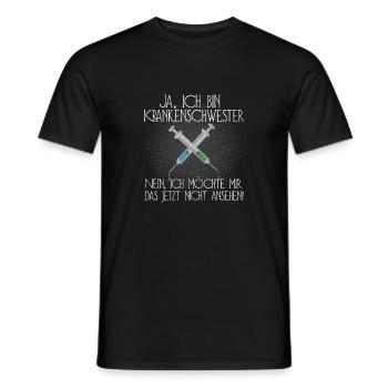 Krankenschwester Spritze anschauen Spritz Geschenk - Männer T-Shirt - Schwarz - Vorne - AI Model Male 178 light (178cm)