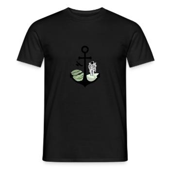 Anchor Astronaut Moon Extraordinary - Men's T-Shirt - black - Front - AI Model Male 178 light (178cm)