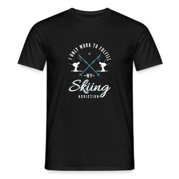 Ski addiction montagnes sports d'hiver skieurs skieurs - T-shirt homme - noir - Devant - AI Model Male 178 light (178cm)