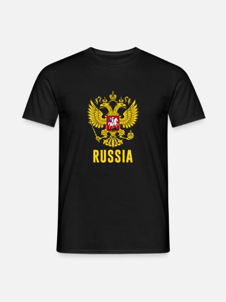 Russian rossia wappen russland flagge t-shirt - Männer T-Shirt - Schwarz