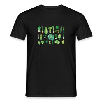 All Kinds Of Green Vegetables - Men's T-Shirt - black - Front - AI Model Male 178 light (178cm)