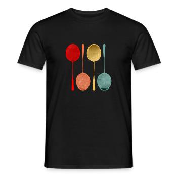badminton - Men's T-Shirt - black - Front - AI Model Male 178 light (178cm)
