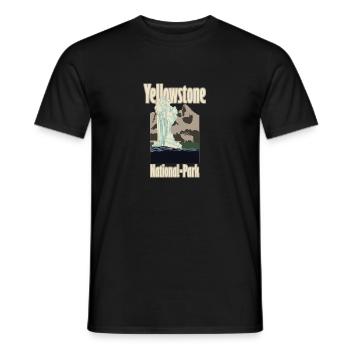 Yellowstone Parc National Hirsch Berge Geysir - T-shirt homme - noir - Devant - AI Model Male 178 light (178cm)