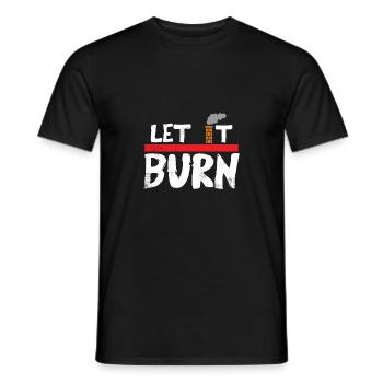Let it burn gift Christmas fireplace - Men's T-Shirt - black - Front - AI Model Male 178 light (178cm)