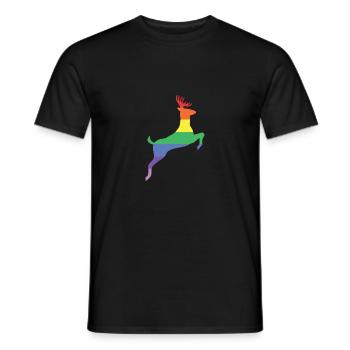 Rainbow Deer Gift Coloré Pride CSD - T-shirt homme - noir - Devant - AI Model Male 178 light (178cm)