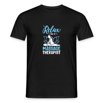Massage Therapeut Massageliege Relax Öl Geschenk - Männer T-Shirt - Schwarz - Vorne - AI Model Male 178 light (178cm)