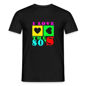 J'aime les années 80 - T-shirt homme - noir - Devant - AI Model Male 178 light (178cm)