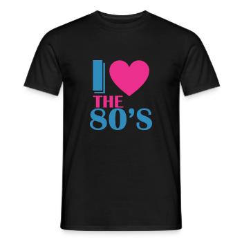 I Love The 80s - Men's T-Shirt - black - Front - AI Model Male 178 light (178cm)