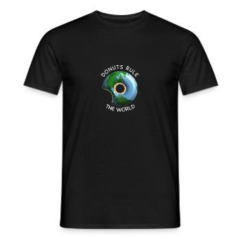 Les beignets dominent le monde, beignet: un design amusant - T-shirt homme - noir - Devant - AI Model Male 178 light (178cm)