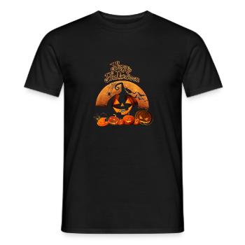 Happy Halloween Chat noir chauve-souris citrouille - T-shirt homme - noir - Devant - AI Model Male 178 light (178cm)