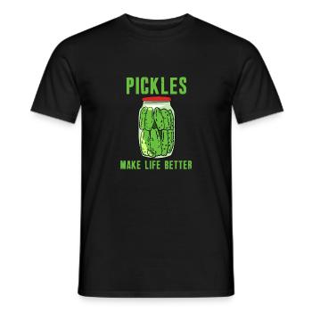 Pickles Make Life Better - Men's T-Shirt - black - Front - AI Model Male 178 light (178cm)
