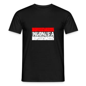 Indonésie - T-shirt homme - noir - Devant - AI Model Male 178 light (178cm)