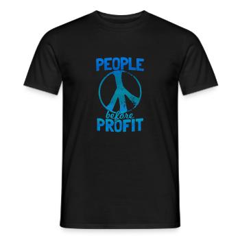Les droits de l'homme avant la paix - T-shirt homme - noir - Devant - AI Model Male 178 light (178cm)