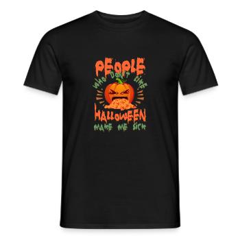 Halloween Sick Pumpkin - Men's T-Shirt - black - Front - AI Model Male 178 light (178cm)