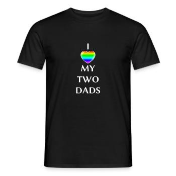 I love my 2 Dads Shirt for LGBT Gay Men Arc-en-ciel - T-shirt homme - noir - Devant - AI Model Male 178 light (178cm)