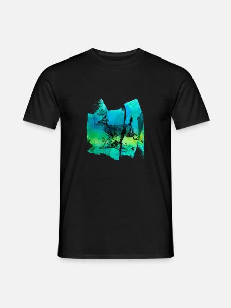 Reh Rehbock Rehkitz Rothirsch Wild T Shirt - Männer T-Shirt - Schwarz