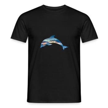 Delfin Delphin Pazifik Indischer Ozean Fisch Tier - Männer T-Shirt - Schwarz - Vorne - AI Model Male 178 light (178cm)
