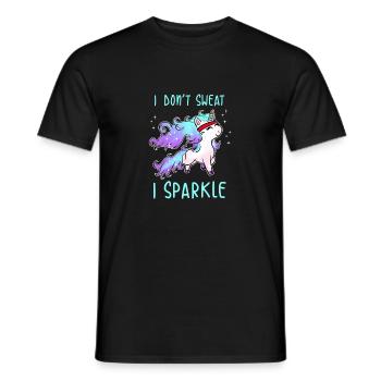 Ich schwitze nicht Ich funkele Unicorn Gym Workout - Männer T-Shirt - Schwarz - Vorne - AI Model Male 178 light (178cm)