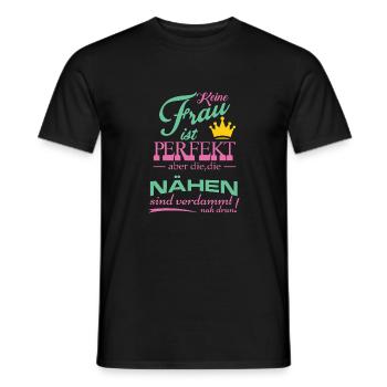 Sewing design - Men's T-Shirt - black - Front - AI Model Male 178 light (178cm)