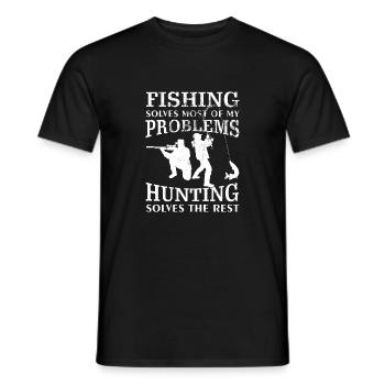 Lustiges Fischen u. Jagd-Geschenk für Jäger und Fische - Männer T-Shirt - Schwarz - Vorne - AI Model Male 178 light (178cm)
