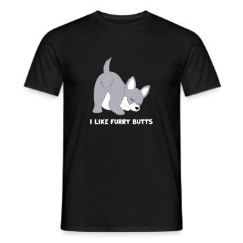 Husky - Funny - Husky - Siberian Husky - Men's T-Shirt - black - Front - AI Model Male 178 light (178cm)