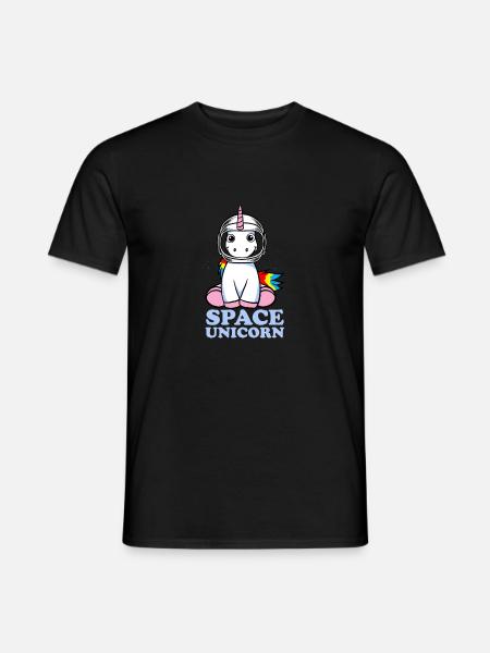 Astronaut Einhorn Space Unicorn Weltall Geschenk - Männer T-Shirt - Schwarz