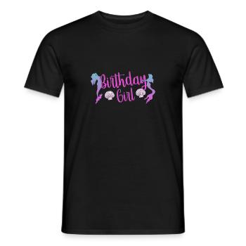 fille d'anniversaire sirène - T-shirt homme - noir - Devant - AI Model Male 178 light (178cm)