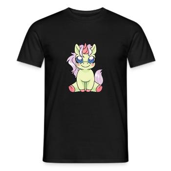 Licorne - T-Shirt Licorne - Cadeau Licorne - T-shirt homme - noir - Devant - AI Model Male 178 light (178cm)