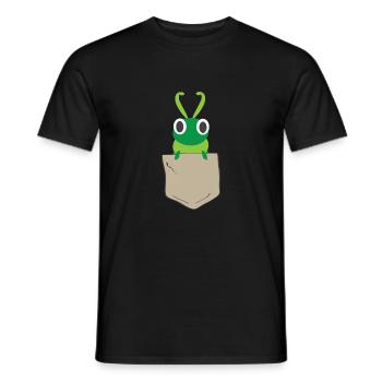 Lustige Raupe in Brusttasche - Männer T-Shirt - Schwarz - Vorne - AI Model Male 178 light (178cm)