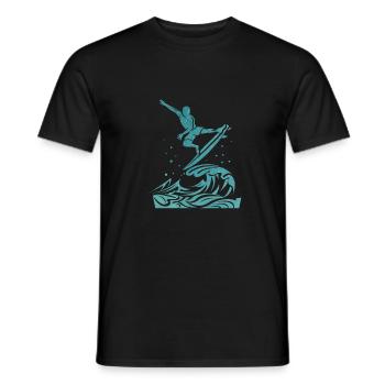 Surfer Wellenreiter - Männer T-Shirt - Schwarz - Vorne - AI Model Male 178 light (178cm)