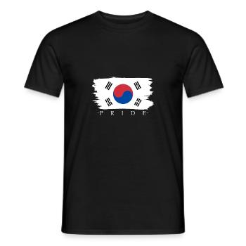 Corée du Nord Corée du Sud Cadeau Drapeau Asie - T-shirt homme - noir - Devant - AI Model Male 178 light (178cm)