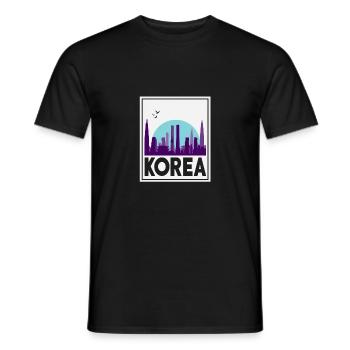 Corée du Nord Corée du Sud Asie Drapeau de Corée - T-shirt homme - noir - Devant - AI Model Male 178 light (178cm)