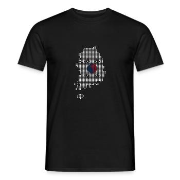 Corée du Nord Corée du Sud Asie drapeau drapeau - T-shirt homme - noir - Devant - AI Model Male 178 light (178cm)