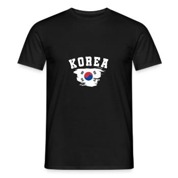North Korea South Korea gift Asia flag - Men's T-Shirt - black - Front - AI Model Male 178 light (178cm)