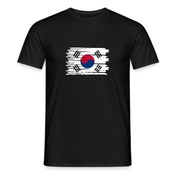 North Korea South Korea Asia Gift Flag - Men's T-Shirt - black - Front - AI Model Male 178 light (178cm)