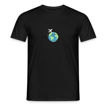 Voyage du monde Happy Traveller globe vol vacances - T-shirt homme - noir - Devant - AI Model Male 178 light (178cm)