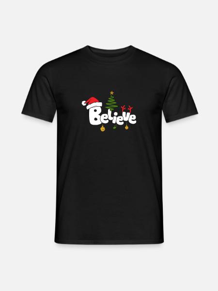Chemise de Noël Croire - T-shirt homme - noir