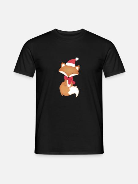 Winter Fuchs Schal Weihnachten Kawaii Süß Geschenk - Männer T-Shirt - Schwarz