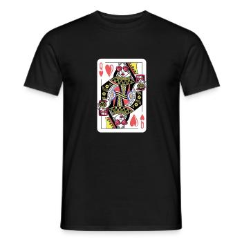 Queen Card Game Heart Cool Card Queen Gift - Men's T-Shirt - black - Front - AI Model Male 178 light (178cm)