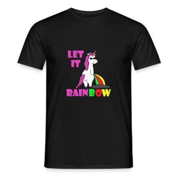 Unicorn Rainbow - Men's T-Shirt - black - Front - AI Model Male 178 light (178cm)