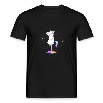 Einhorn kacken lustiges Raum-Ausgaben-T-Stück magisch - Männer T-Shirt - Schwarz - Vorne - AI Model Male 178 light (178cm)
