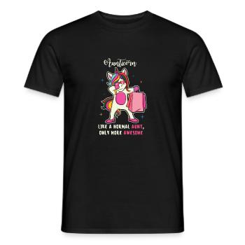 Lustig Aunticorn Einhorn Tante Geschenk Sprüche - Männer T-Shirt - Schwarz - Vorne - AI Model Male 178 light (178cm)
