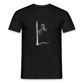 Oboe - Oboe Player - Sheet Music - Men's T-Shirt - black - Front - AI Model Male 178 light (178cm)