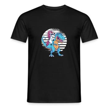 T-Rex Dino Dinosaure Licorne - T-shirt homme - noir - Devant - AI Model Male 178 light (178cm)