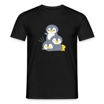 Penguin - Penguins - Penguin fan - Penguin family - Men's T-Shirt - black - Front - AI Model Male 178 light (178cm)