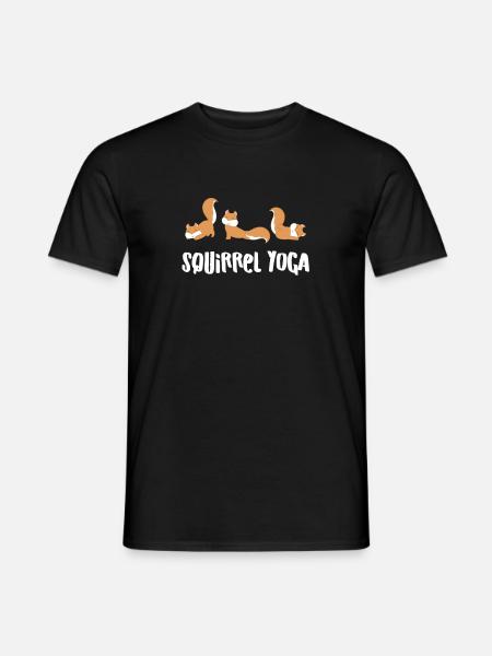 Écureuils - fan d’écureuil - Yoga - Drôle - T-shirt homme - noir