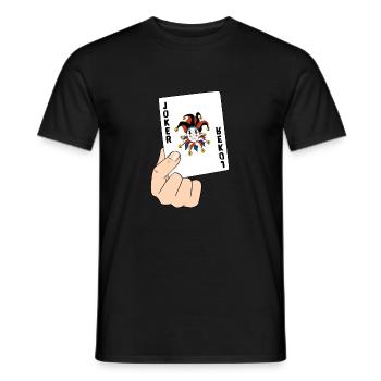 Joker Carte de Poker Carte Carte Cadeau - T-shirt homme - noir - Devant - AI Model Male 178 light (178cm)